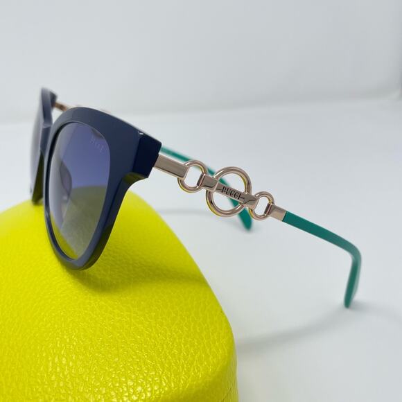 Emilio Pucci 💙 54mm Cat Eye Sunglasses SHINY BLUE/GRADIENT BLUE oversized retro - Picture 5 of 13